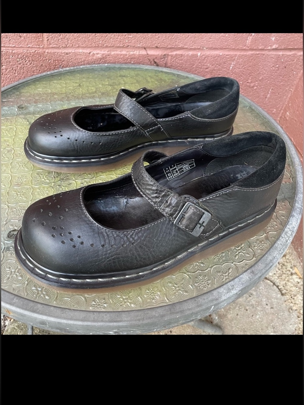 Dr Martens Vintage Black Leather Mary Jane Shoes Size 10 Woman’s